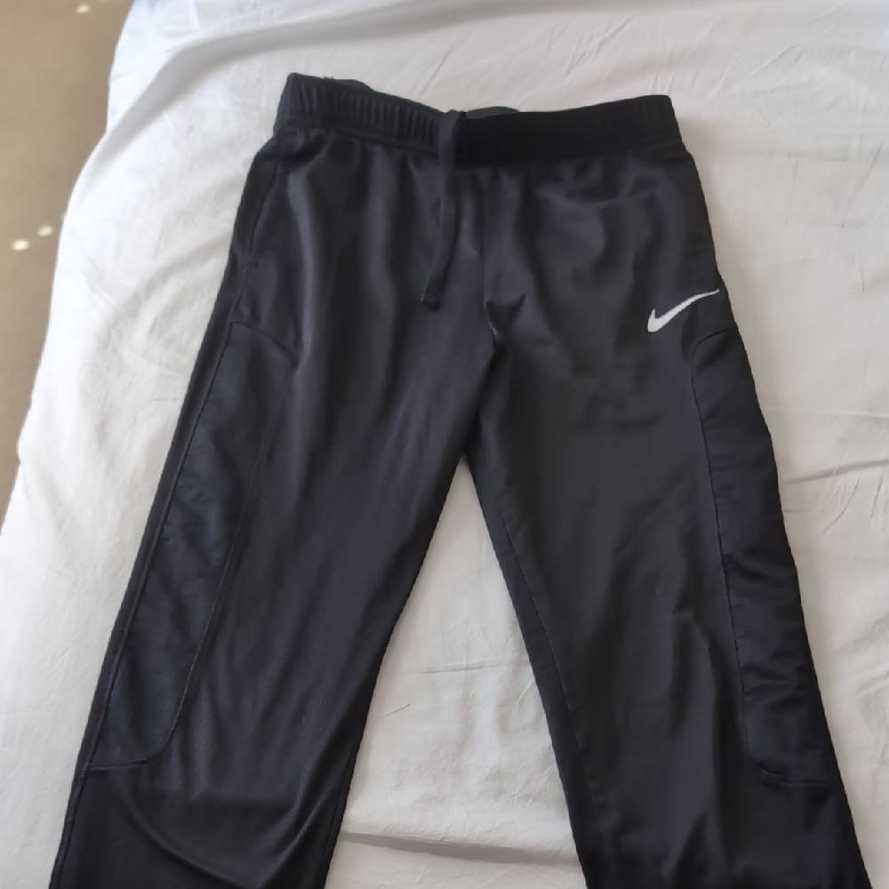 Nike Kids Black Joggers with White Swoosh